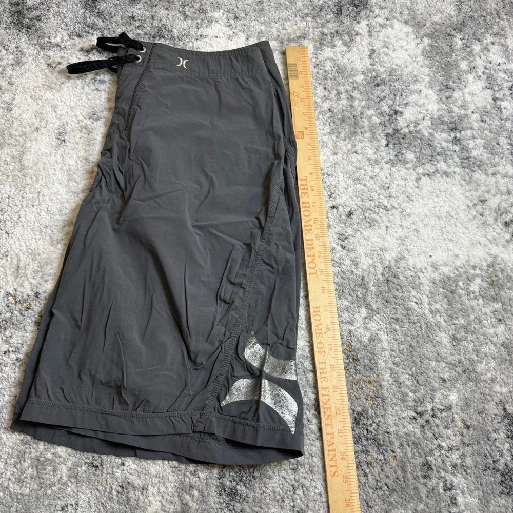 Hurley Phantom Board Shorts Mens 38 Grey Silver Metallic Logo MB04A Stretch Surf